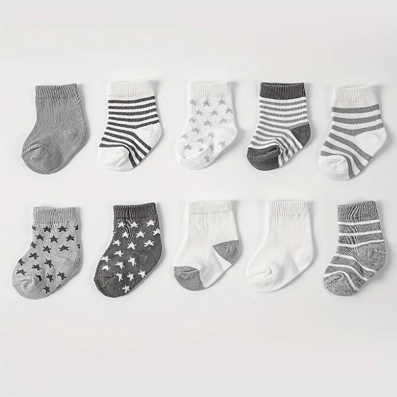 Chaussette Bébé Rayées avec Étoiles Pack 5