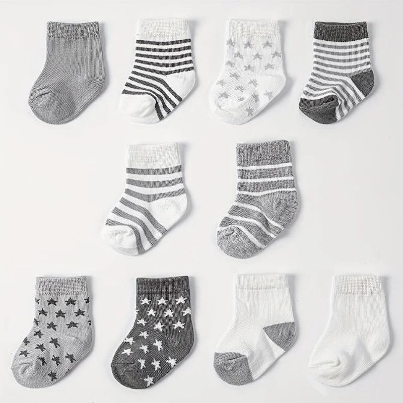 Chaussette Bébé Rayées avec Étoiles Pack 5