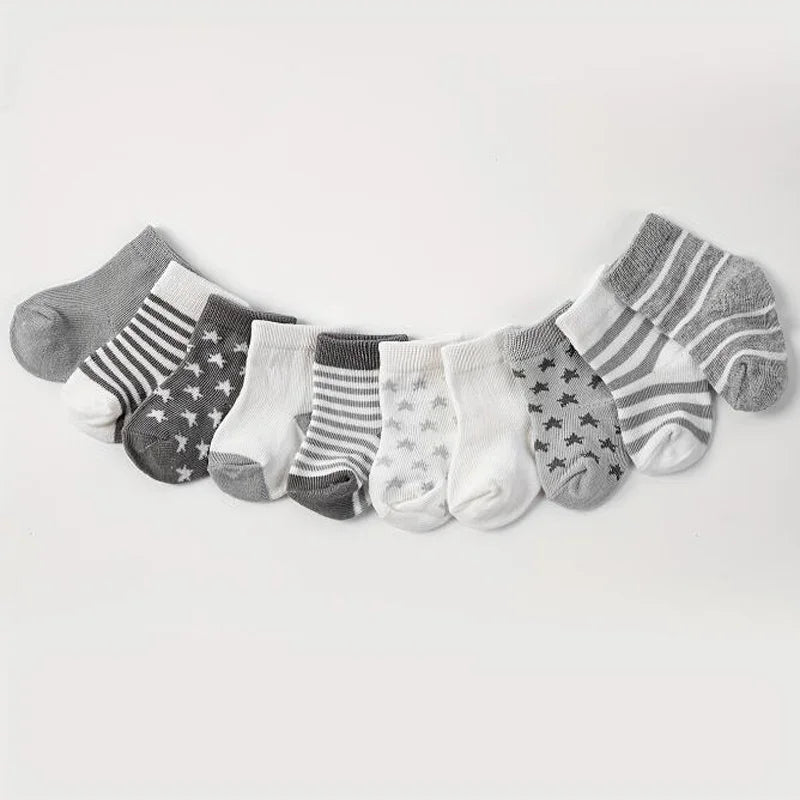 Chaussette Bébé Rayées avec Étoiles Pack 5