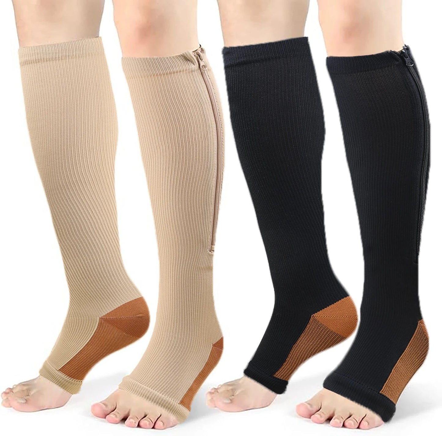 Chaussette de Contention Hautes avec Fermeture Éclair