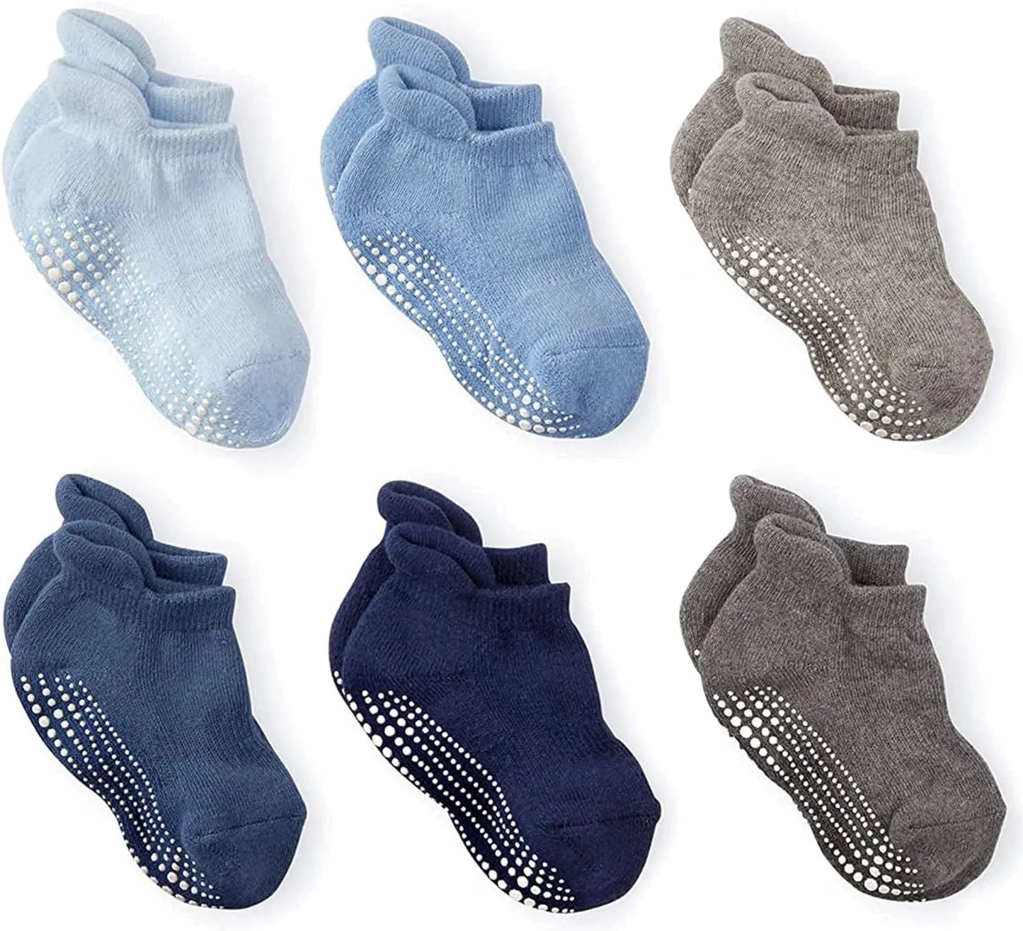 Chaussettes Basses Antidérapantes Bébé Pack 6