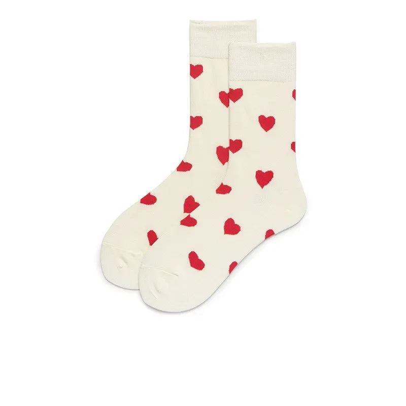 Chaussettes Blanches Cœur Rouge