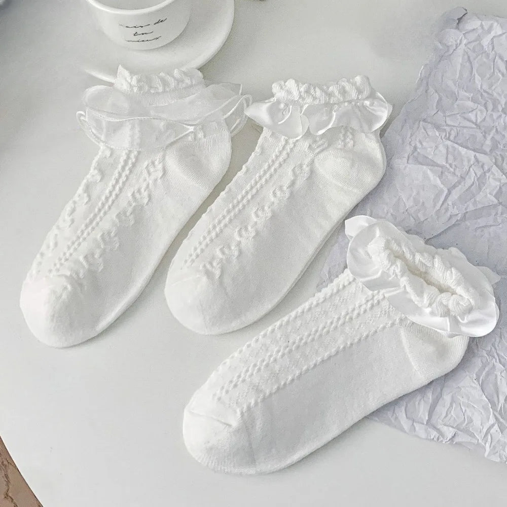 Chaussettes Blanches Lolita en Dentelle