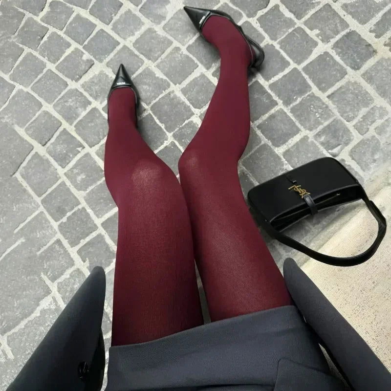 Chaussettes Collants Rouges pour Femme