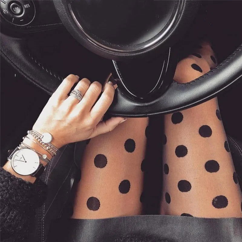 Chaussettes Collants à Pois