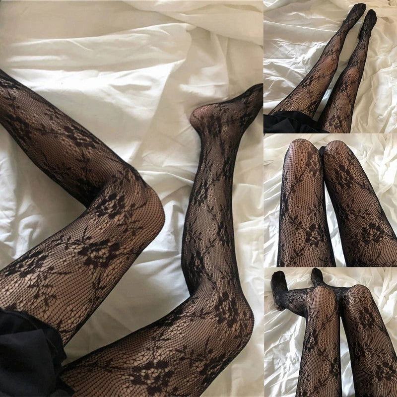 Chaussettes Collants en Maille Transparente