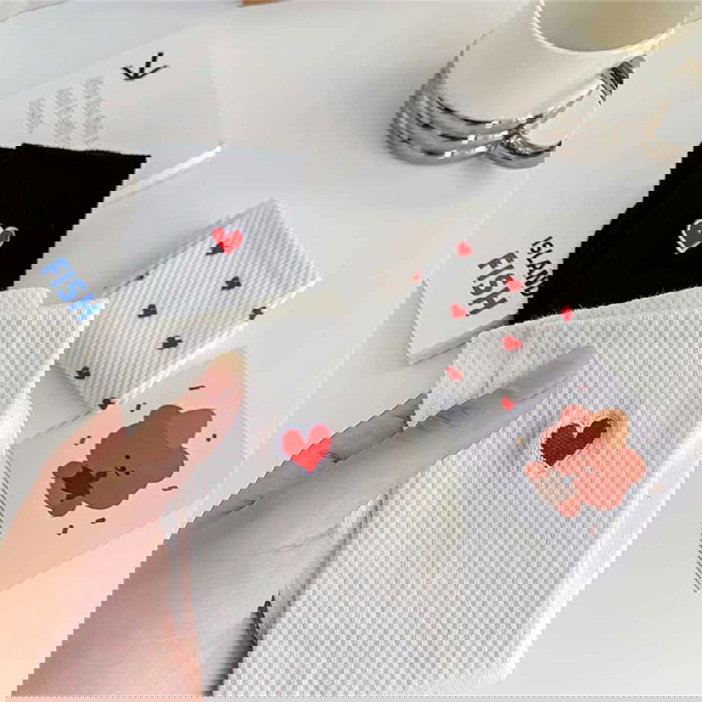 Chaussettes Élastiques Motif Cœur