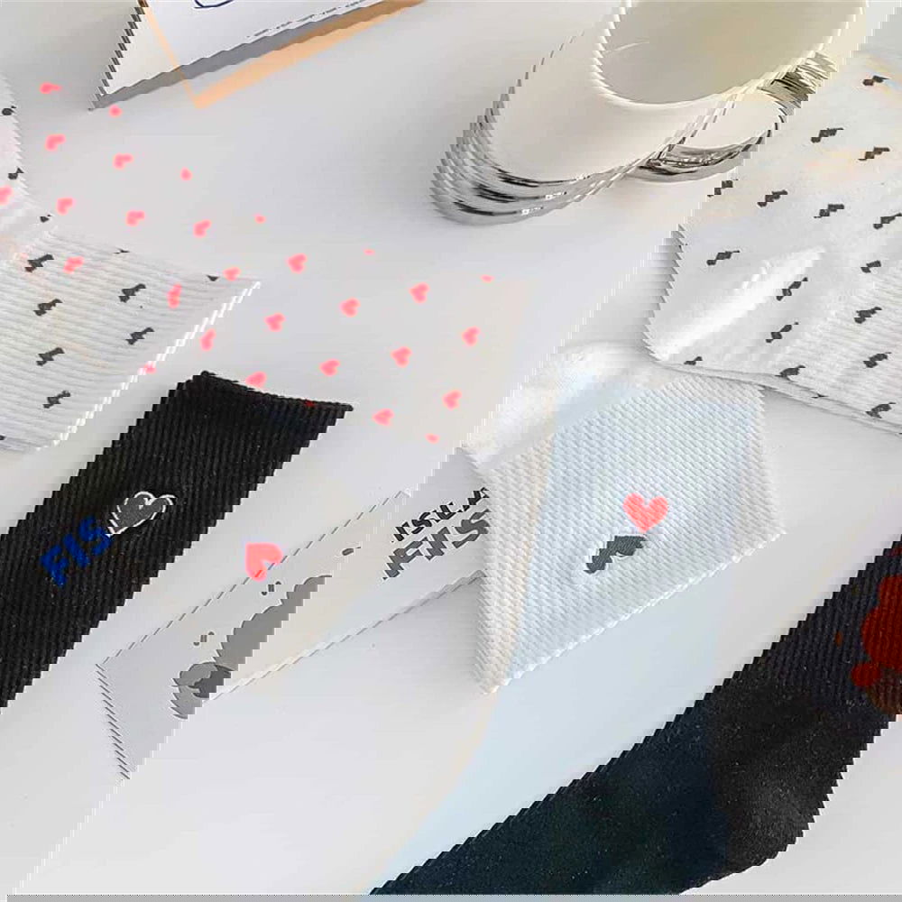 Chaussettes Élastiques Motif Cœur