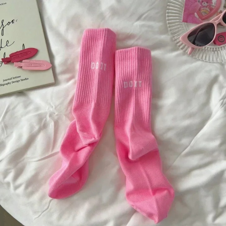 Chaussettes Femme Hautes Rose