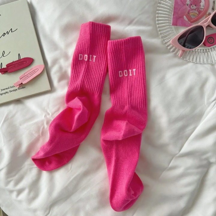 Chaussettes Femme Hautes Rose