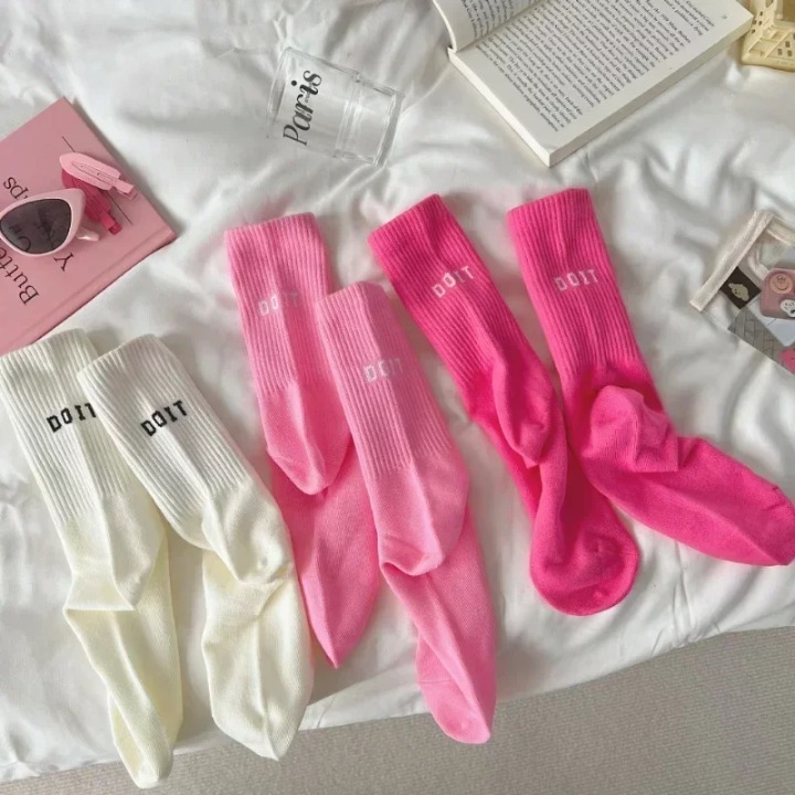 Chaussettes Femme Hautes Rose