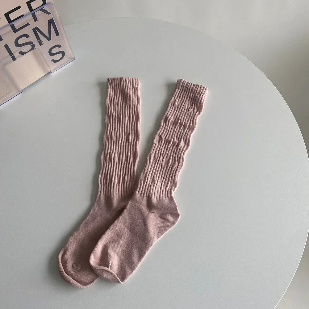 Chaussettes Hautes Rose pour Femme