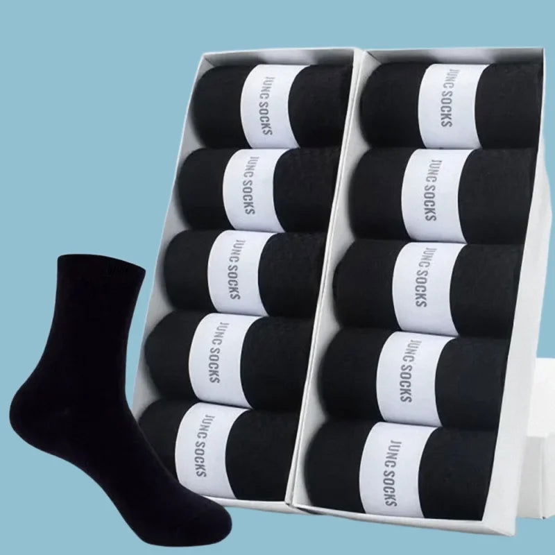 Chaussettes Noires Mi-Longues pour Hommes Pack 10