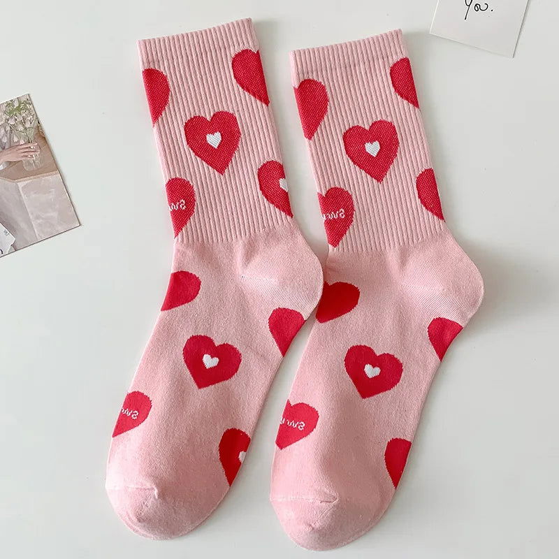 Chaussettes Rose Cœur