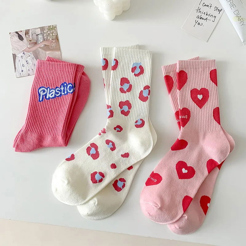 Chaussettes Rose Cœur