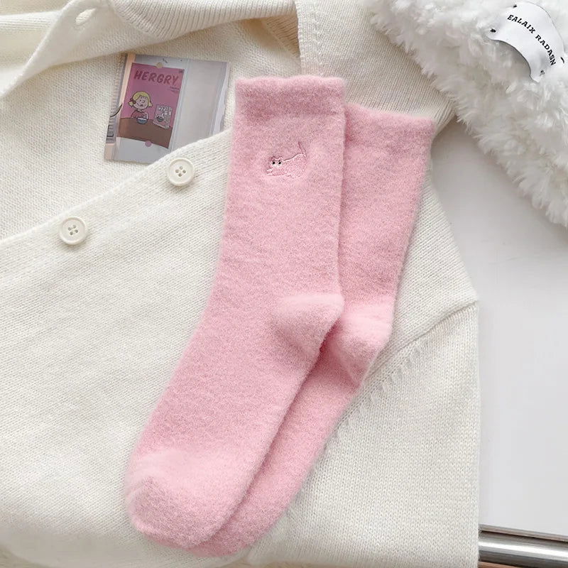 Chaussettes Rose Motif Chat