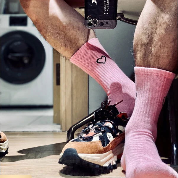 Chaussettes Rose Motif Cœur pour Homme