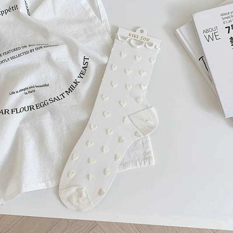 Chaussettes Transparentes Cœur
