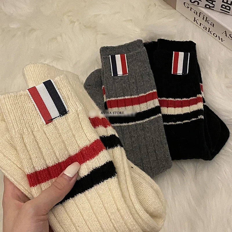 Chaussettes Tricot Longues Rayées