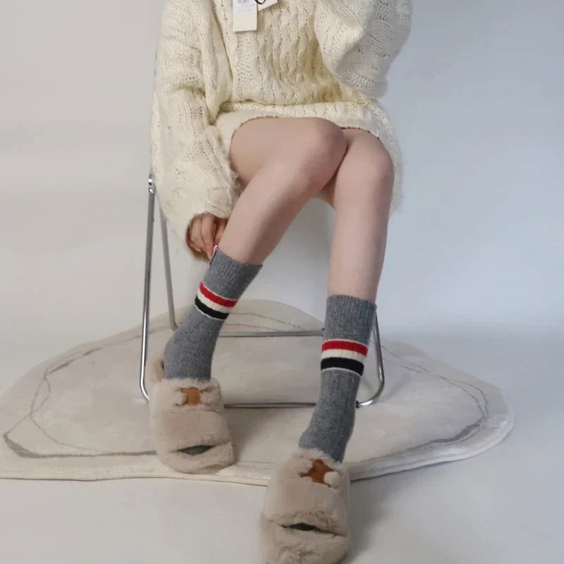 Chaussettes Tricot Longues Rayées