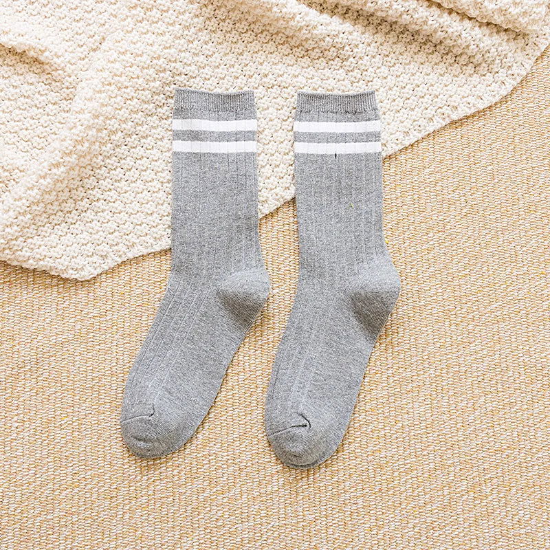 Chaussettes Tricot en Coton à Rayures