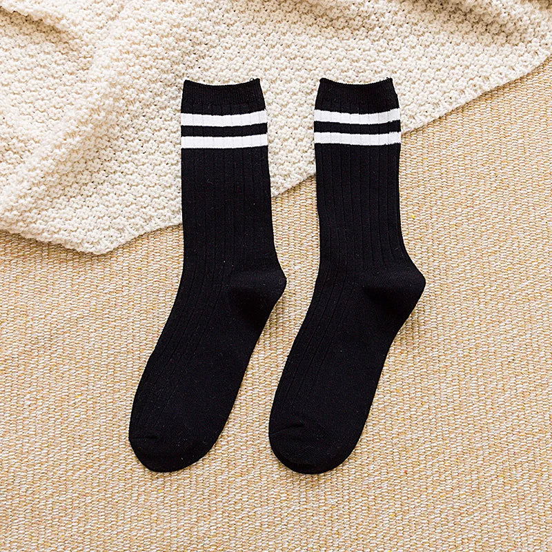 Chaussettes Tricot en Coton à Rayures