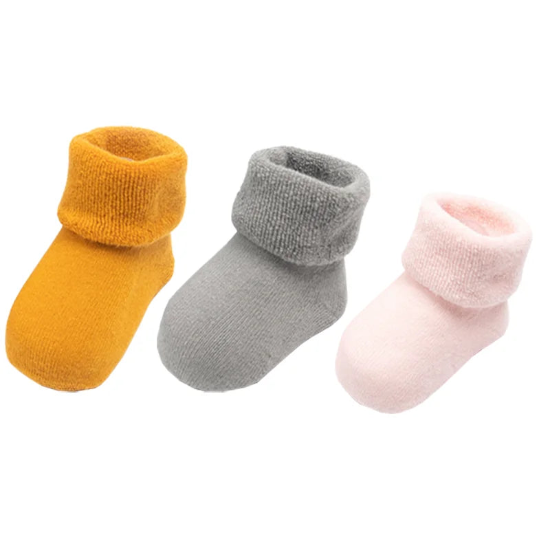 Chaussettes de Naissance Épaisses Pack 3