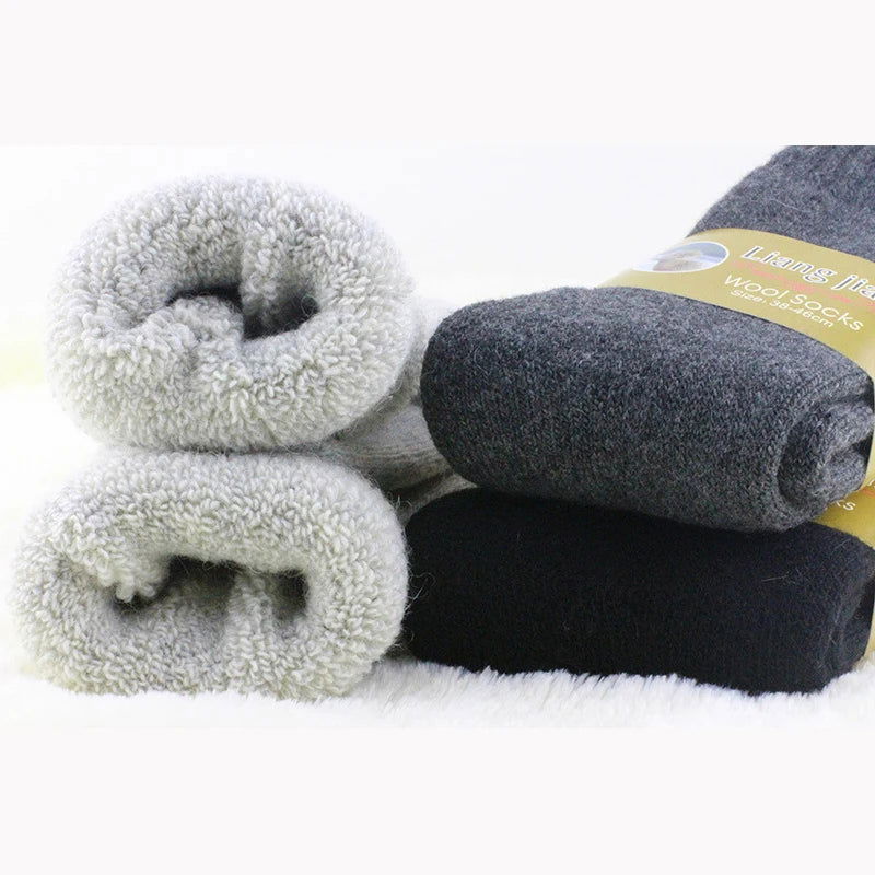 Chaussettes en Laine Épaisses Pack 3