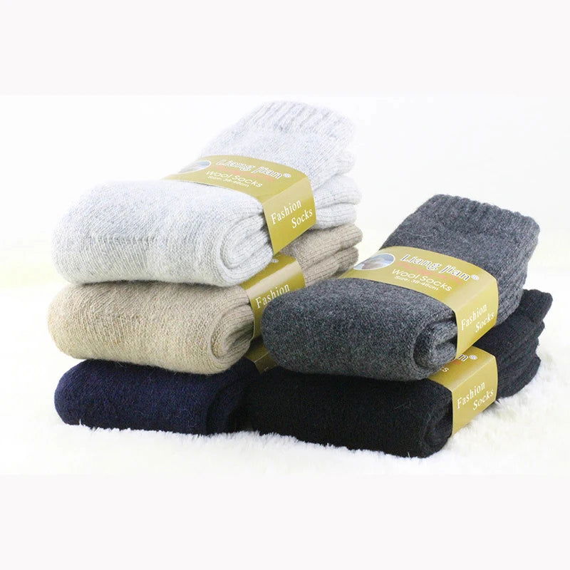 Chaussettes en Laine Épaisses Pack 3