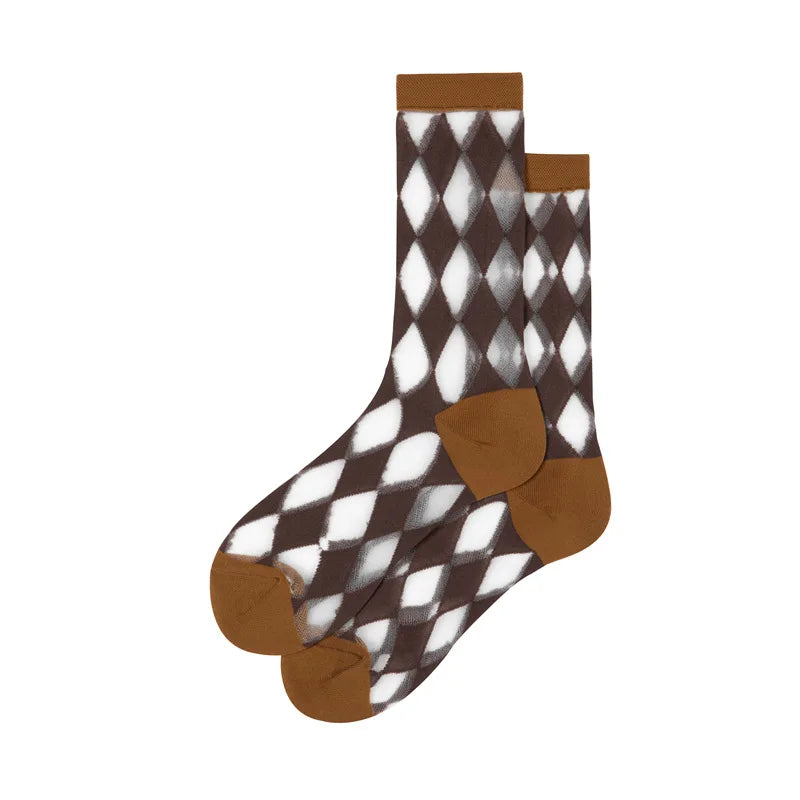 Chaussettes en Soie Losange
