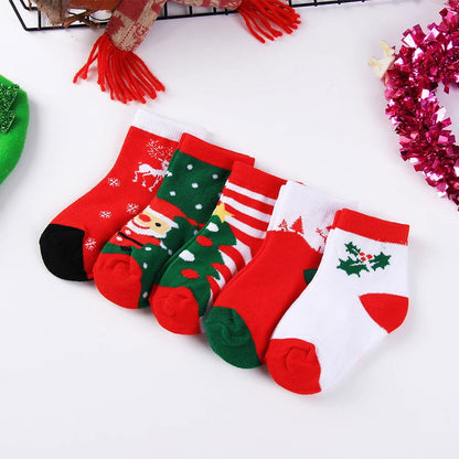 Chaussettes Bébé Motifs Noël Pack 5 