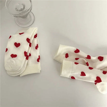 Chaussettes Blanches Cœur Rouge 