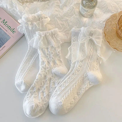 Chaussettes Blanches Lolita en Dentelle 