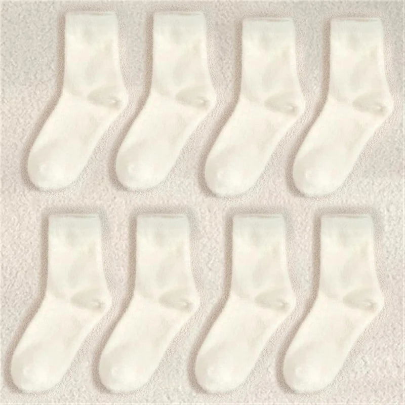 Chaussettes Blanches en Velours Pack 4 