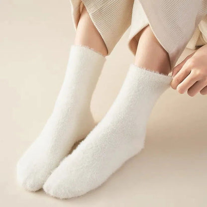 Chaussettes Blanches en Velours Pack 4 