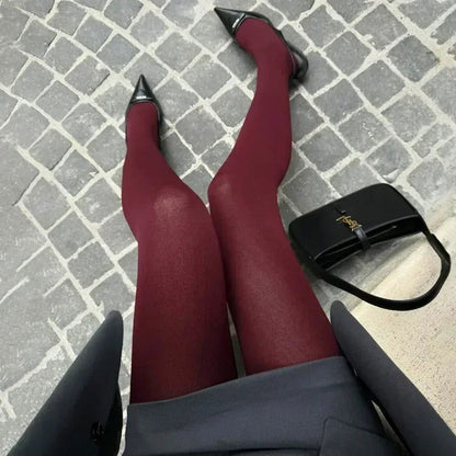 Chaussettes Collants Rouges pour Femme 