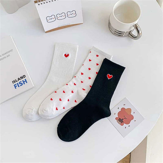 Chaussettes Élastiques Motif Cœur 