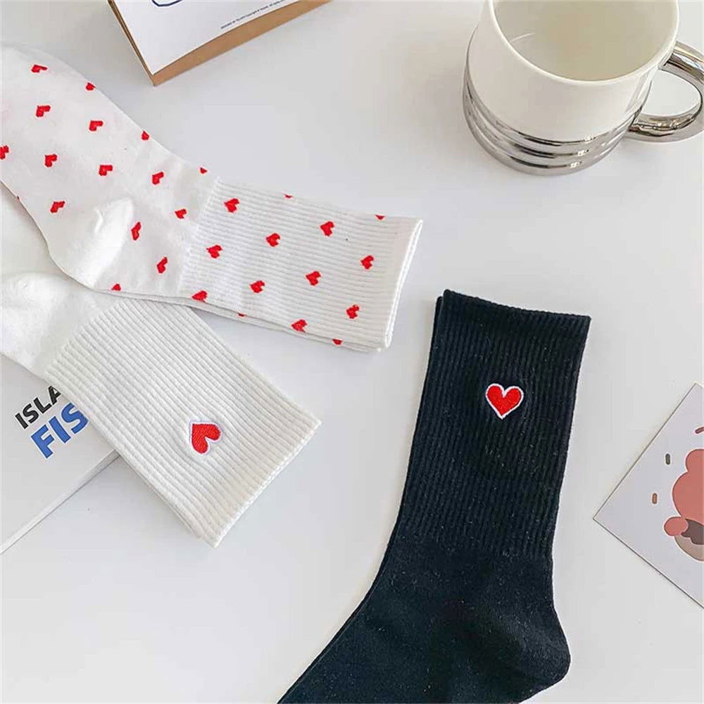 Chaussettes Élastiques Motif Cœur 