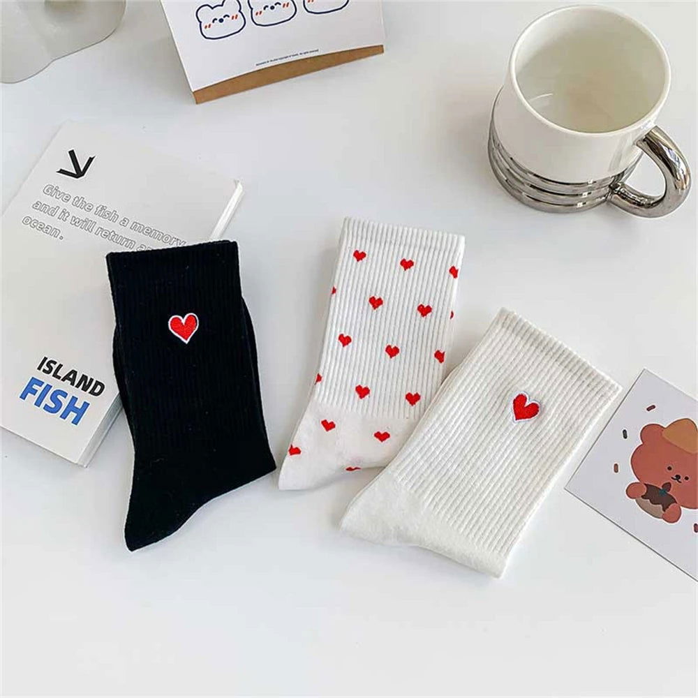 Chaussettes Élastiques Motif Cœur 