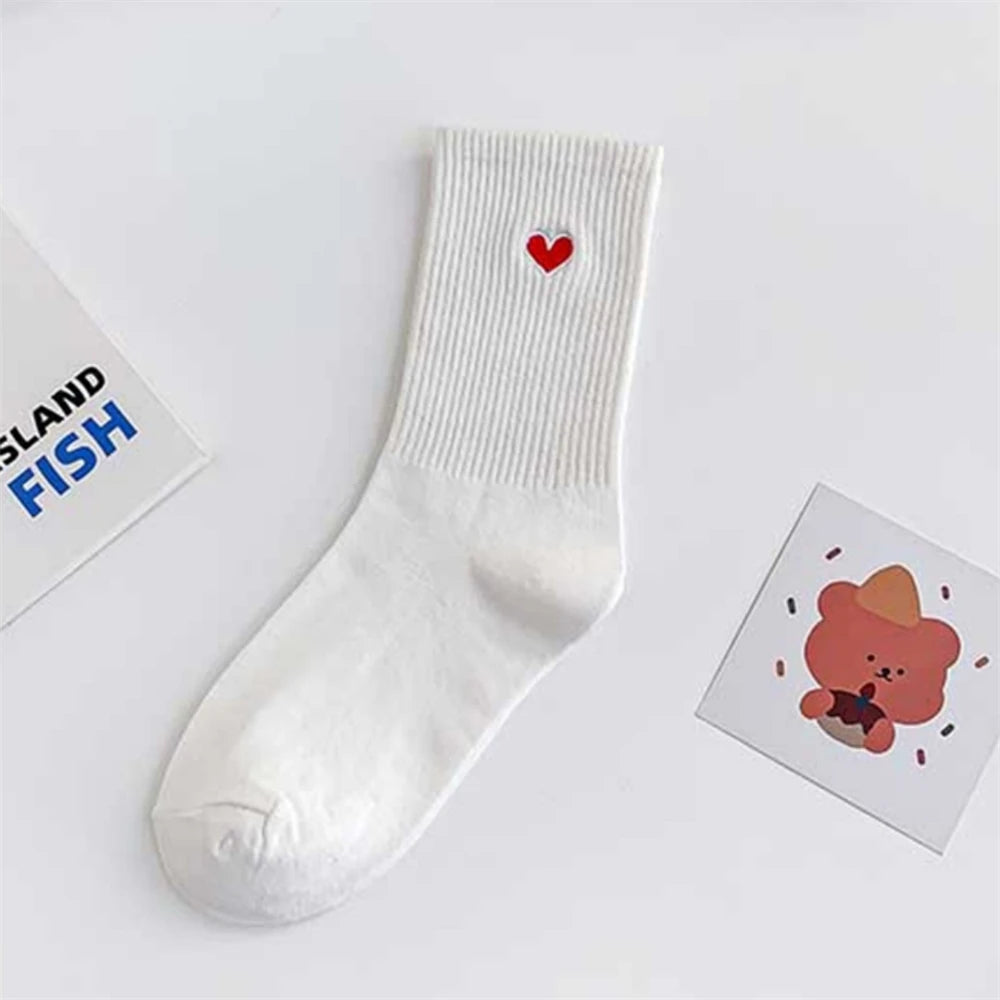 Chaussettes Élastiques Motif Cœur 