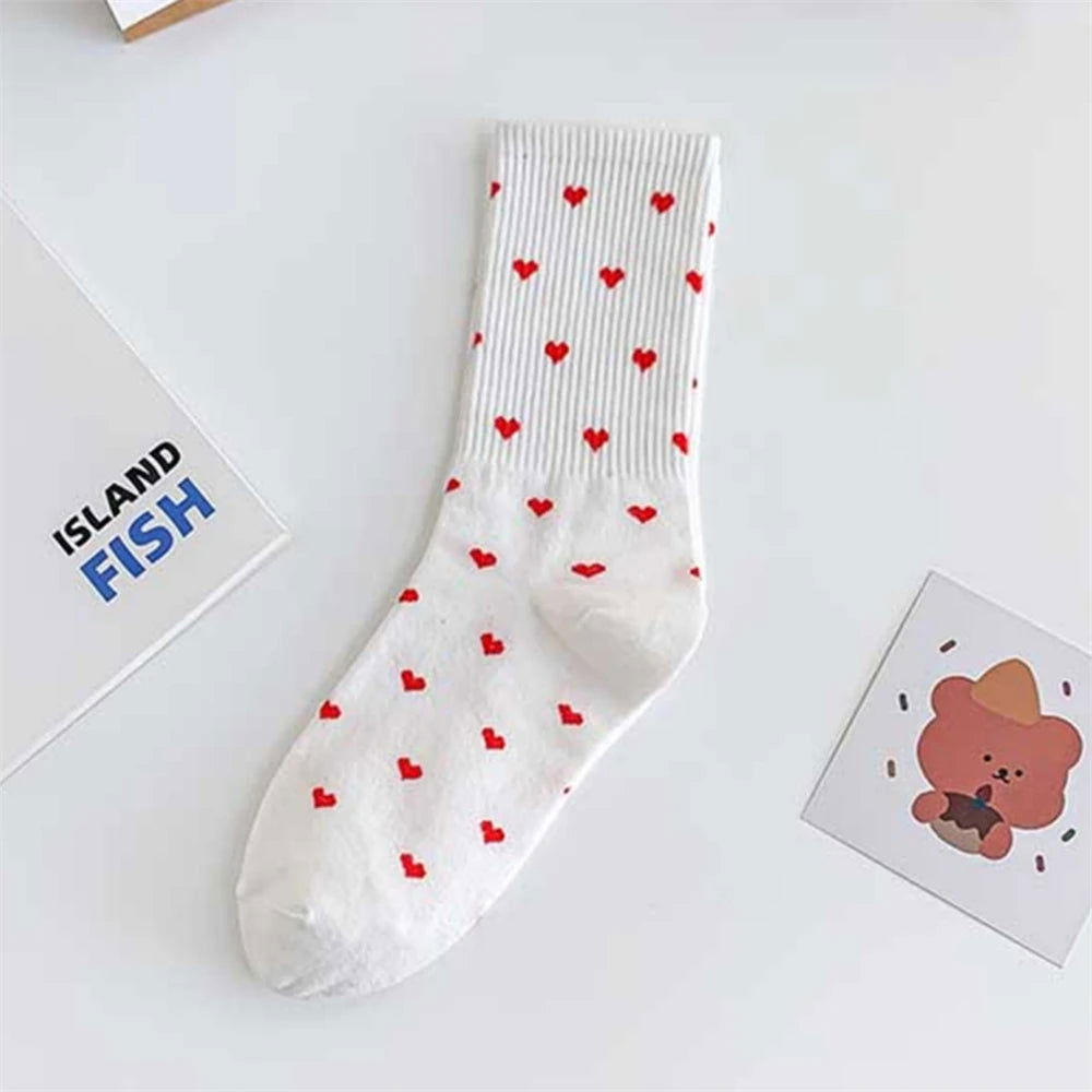 Chaussettes Élastiques Motif Cœur 