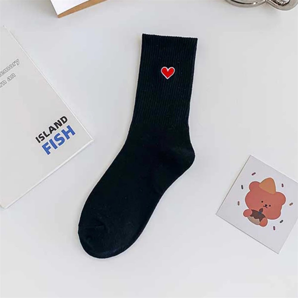 Chaussettes Élastiques Motif Cœur 