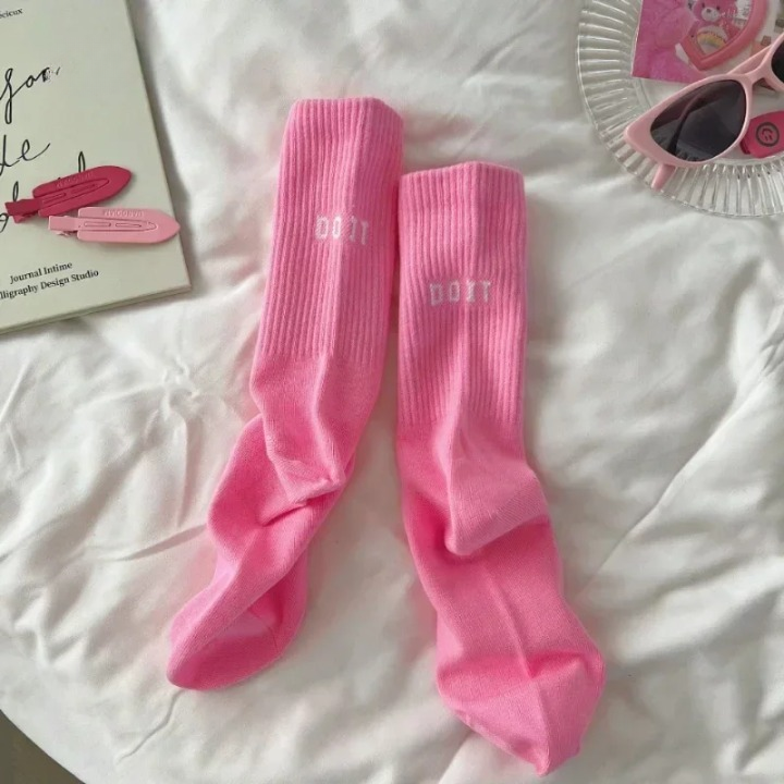 Chaussettes Femme Hautes Rose 