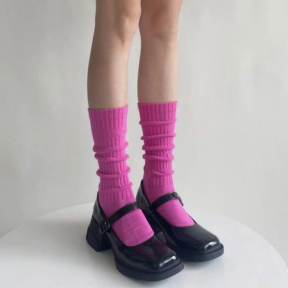 Chaussettes Hautes Rose pour Femme 