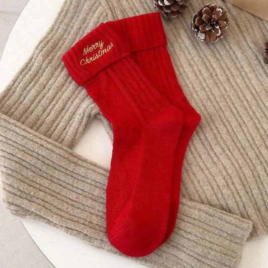 Chaussettes Rouges Merry Christmas 