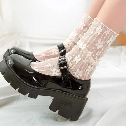 Chaussettes Transparentes en Dentelle 