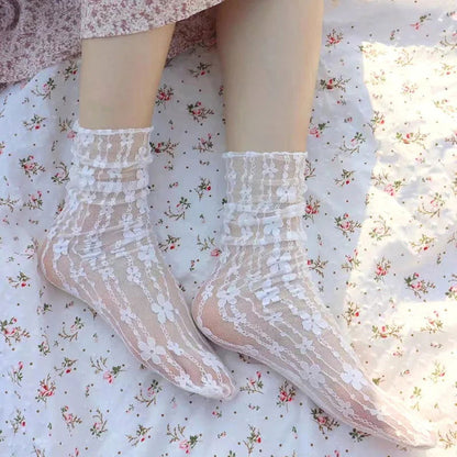 Chaussettes Transparentes en Dentelle 