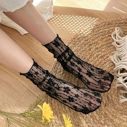 Chaussettes Transparentes en Dentelle 