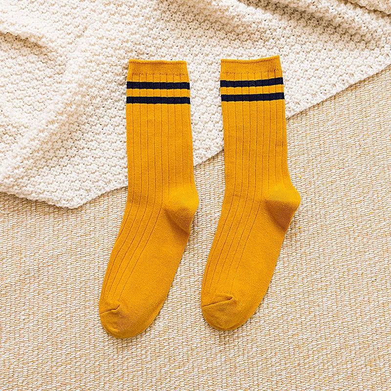 Chaussettes Tricot en Coton à Rayures 