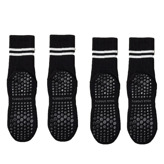 Chaussettes Yoga avec Rayures Pack 4 